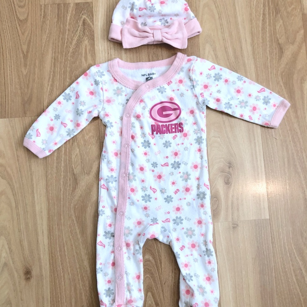 Baby Packers Footie with Hat